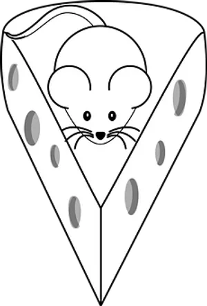 Mouse Cheese Wedge Illustration