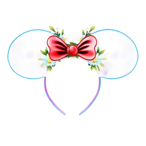 Mouse Ears With Flowers PNG 06292024