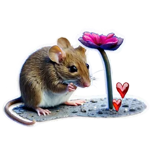 Mouse In Love PNG 05042024