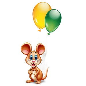 Mouse With Balloon PNG 05042024 PNG