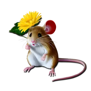 Mouse With Flower PNG 05042024 PNG