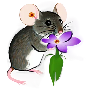 Mouse With Flower PNG 4 PNG