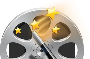 Movie Reel Stars Graphic PNG