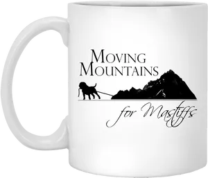 Moving Mountains Mastiff Coffee Mug PNG image