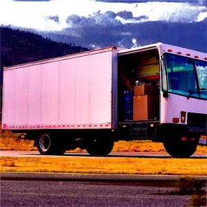 Moving Truck With Scenic Background Png 49 PNG image