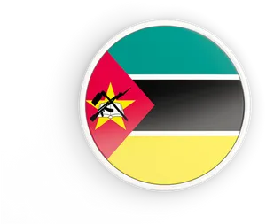Mozambique Flag Button Design PNG image