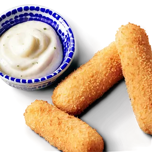 Mozzarella Sticks With Garlic Dip PNG Uaf PNG