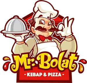 Mr Bolat Kebap Pizza Restaurant Logo PNG image