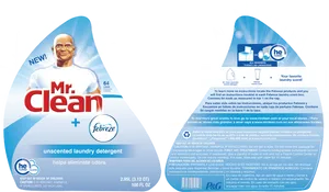 Mr Clean Febreze Laundry Detergent Packaging PNG image