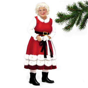 Mrs Claus And Christmas Tree PNG 78