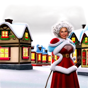 Mrs Claus In Christmas Village PNG Igc70 PNG