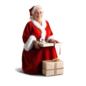 Mrs Claus Preparing Gifts PNG Mab14 PNG