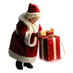 Mrs Claus Preparing Gifts PNG Rof90 PNG