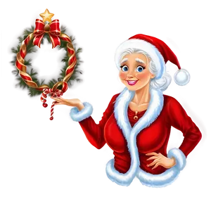 Mrs Claus With Christmas Carol Book PNG 06292024 PNG