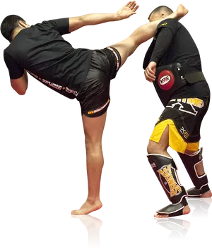Muay Thai Kick Practice PNG image