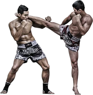 Muay Thai Kickboxing Match PNG image