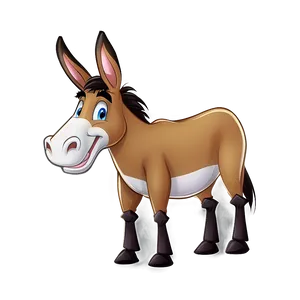 Mule In Cartoon Style PNG 06292024