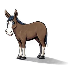 Mule In Cartoon Style PNG Abl