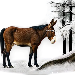 Mule In Snow Scene PNG 86 PNG