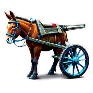 Mule With Cart Illustration Png Gav PNG image