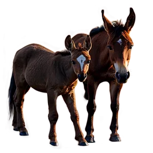 Mule With Foal Bonding PNG Cec90 PNG