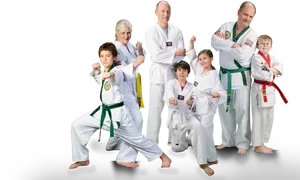 Multi Generational Karate Students PNG image