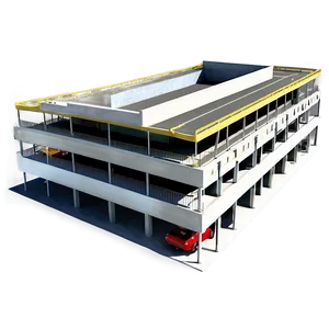 Multi-level Parking Garage Building PNG Ajq88