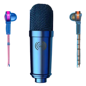 Multi-pattern Podcasting Mic Png 06122024 PNG image