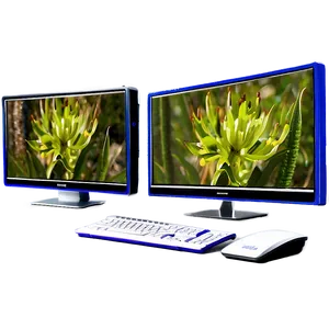 Multi-screen Computer Setup Png Uhn66 PNG image