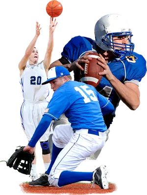 Multi Sport Athletes Collage PNG