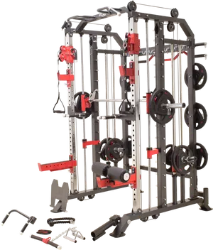 Multi Station Home Gym Equipment PNG image