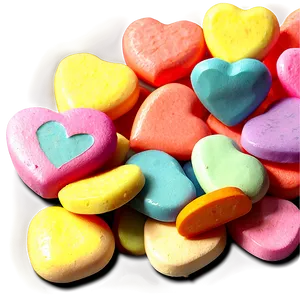 Multicolored Candy Hearts PNG Owc76 PNG