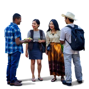 Multicultural Group Of People PNG Shm