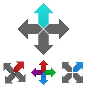 Multidirectional Arrows Graphic PNG image