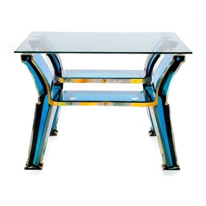 Multifunctional Glass Table Design PNG Cal6