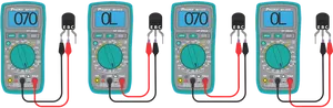 Multimeter Transistor Testing Sequence PNG image