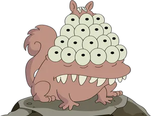 Multiple Eyed Creature Cartoon
