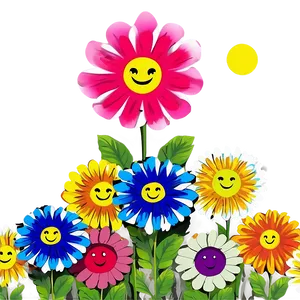 Murakami Flower With Faces Png Vgc8 PNG image