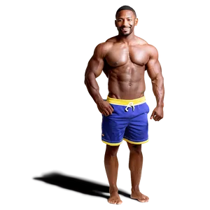 Muscle Man On Beach PNG 06252024