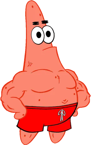 Muscled Patrick Star Cartoon PNG image