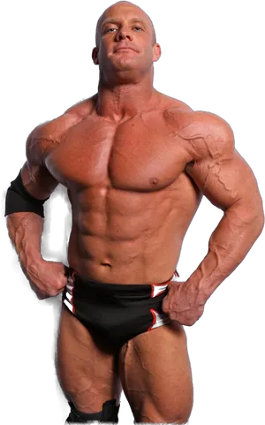 Muscled Wrestler Pose PNG