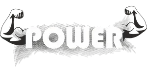Muscular Arms Power Graphic PNG image