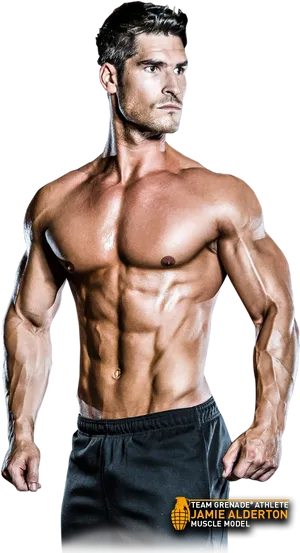 Muscular Bodybuilder Posing PNG image