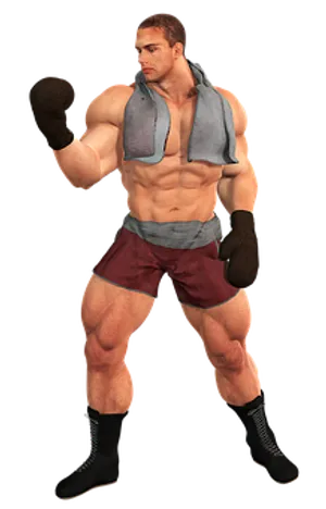 Muscular Man Boxing Pose