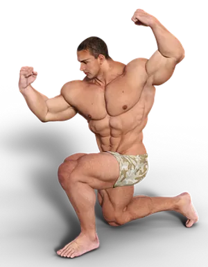 Muscular Man Flexing Pose