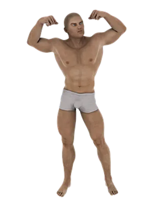 Muscular Man Flexing Pose
