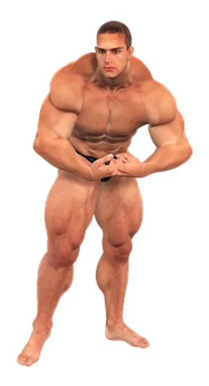 Muscular Man Posing Isolated