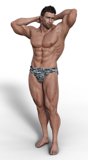 Muscular Man Posingin Swimwear