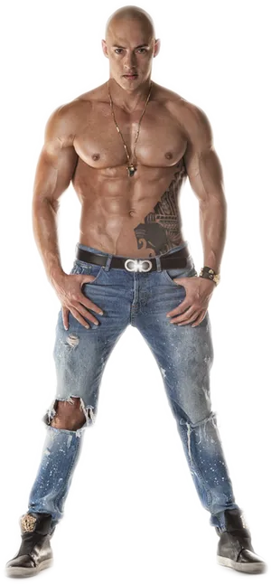 Muscular Manin Jeans PNG image
