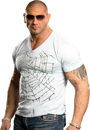 Muscular Manin White Shirt PNG image